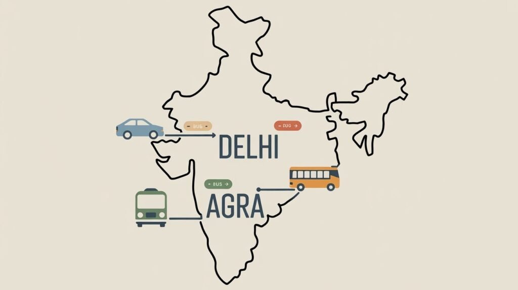 Delhi to Agra